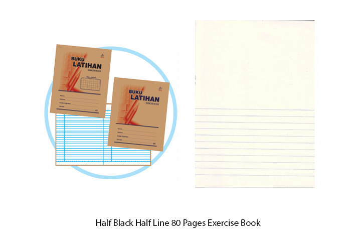 80PGS HALF BLANK HALF LINE EX BOOK 