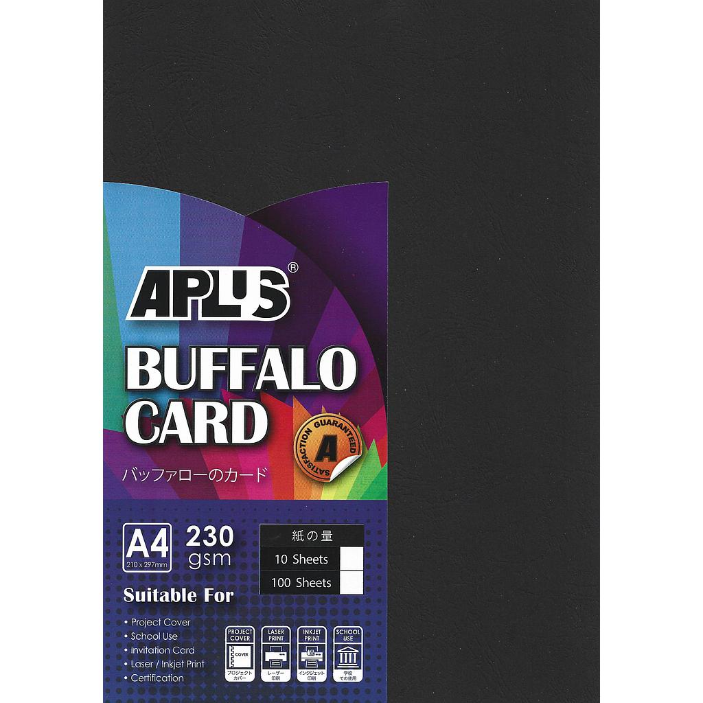 APLUS A4 230GM BUFFALO CARD 10'S - BLACK *