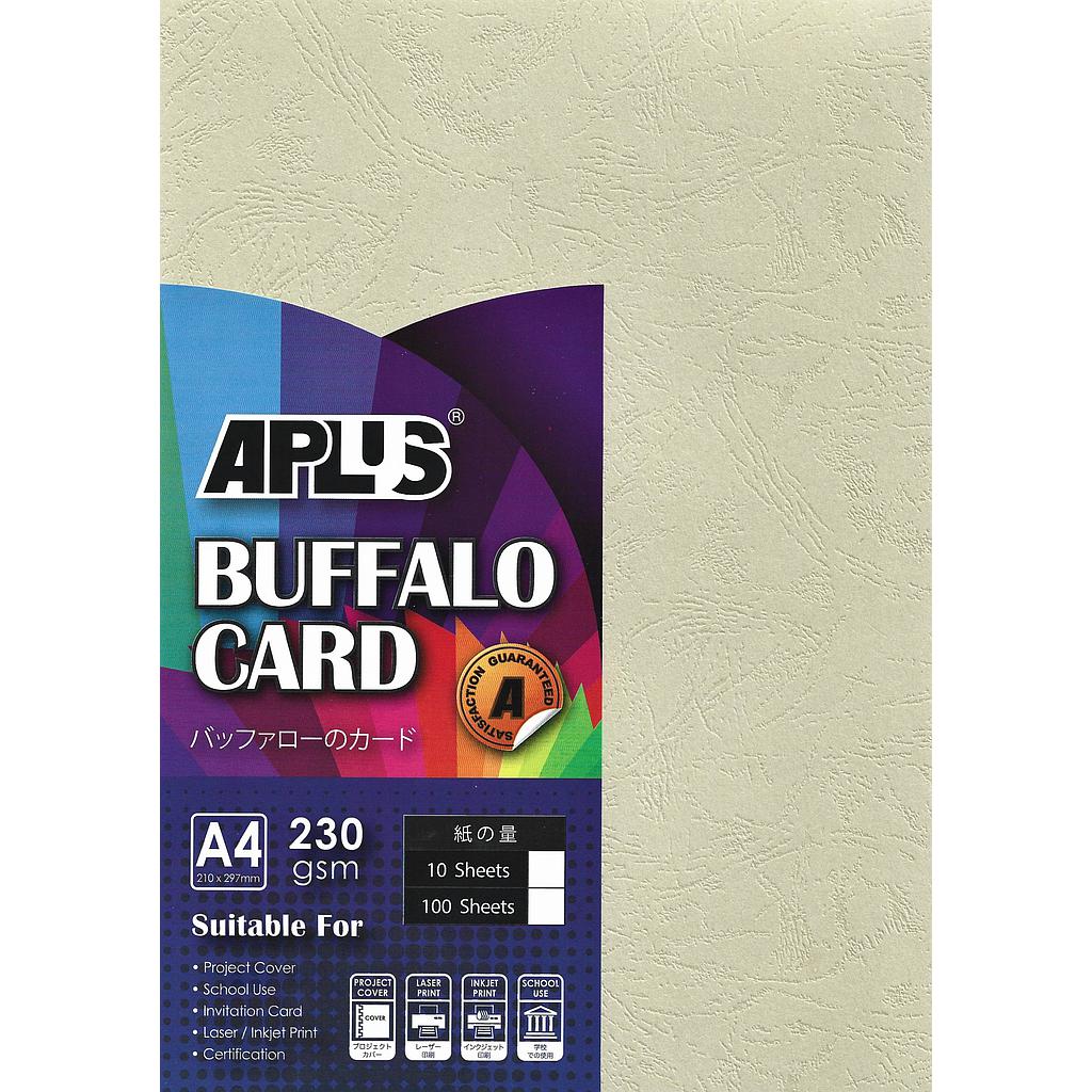 APLUS A4 230GM BUFFALO CARD 10'S - L.BROWN