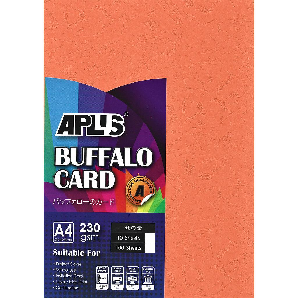 APLUS A4 230GM BUFFALO CARD 10'S - ORANGE