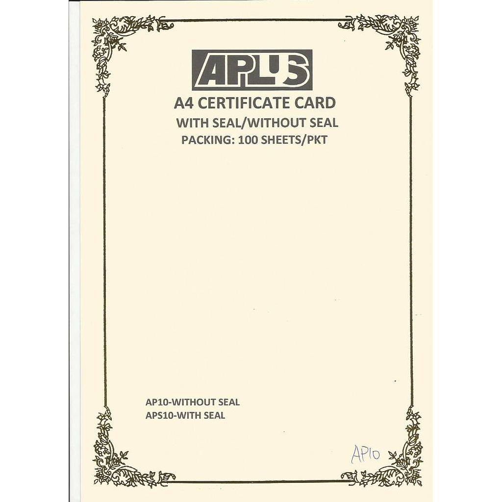 APLUS A4 160GM CERTIFICATE CARD - AP10 *