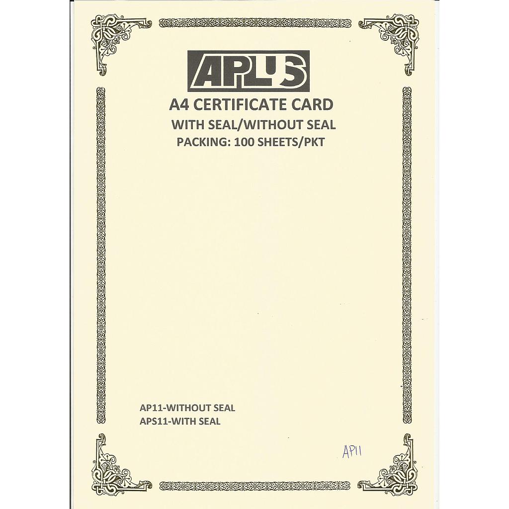 APLUS A4 160GM CERTIFICATE CARD - AP11 *