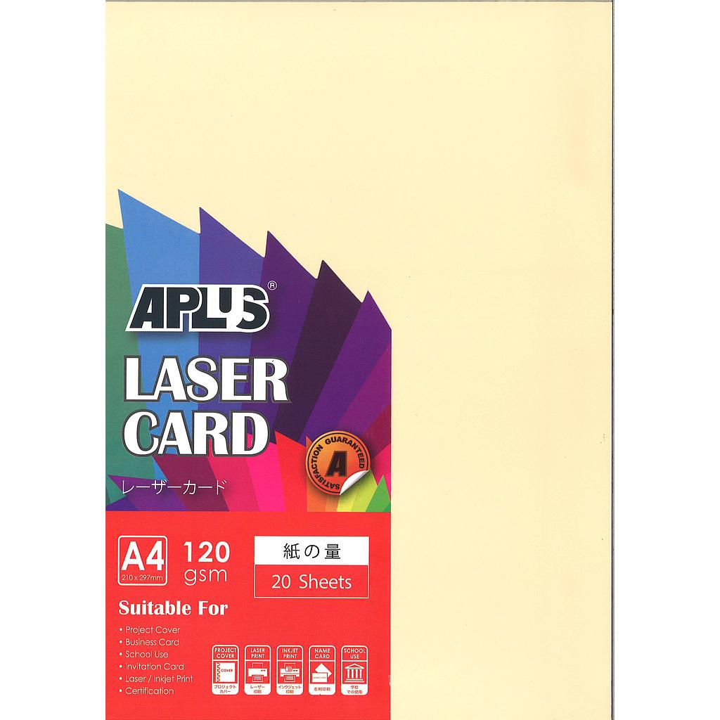 APLUS A4 120GM LASER CARD 20'S - PEACH (150) *