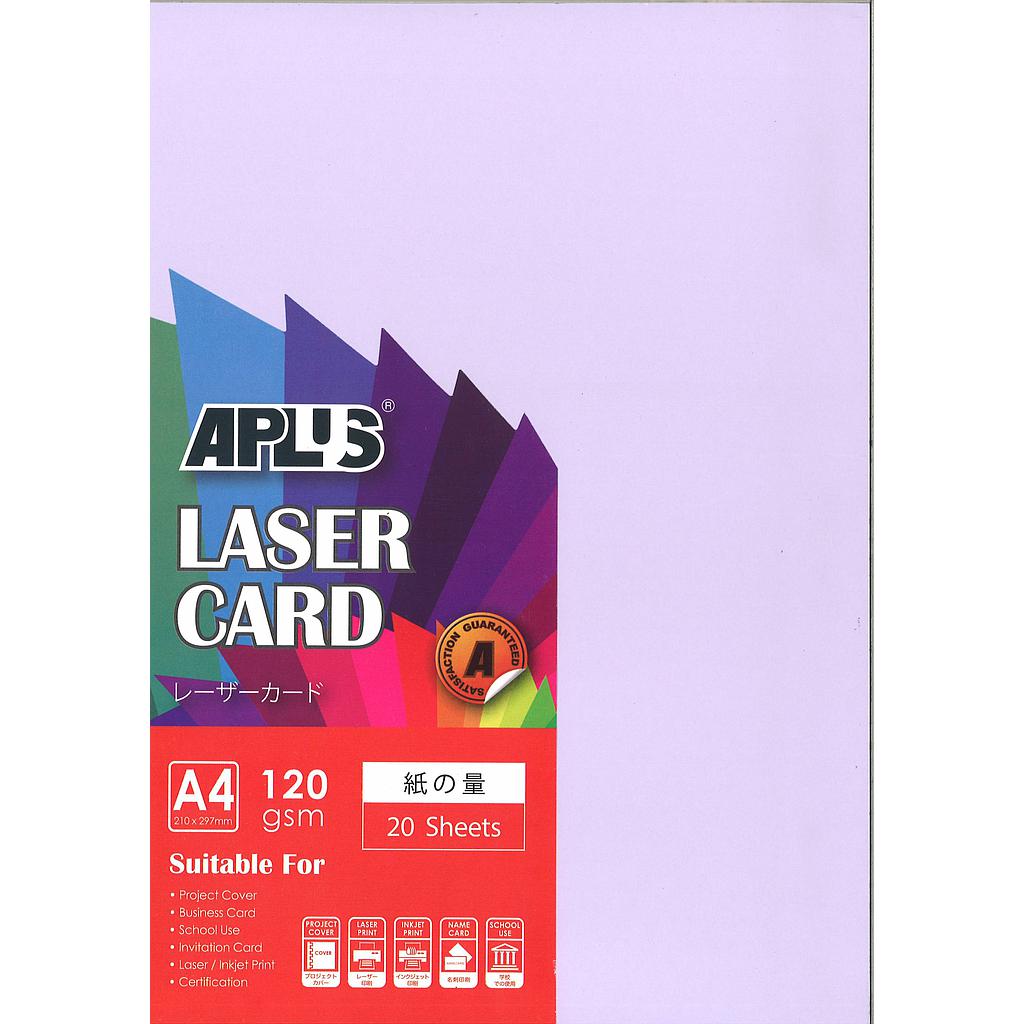 APLUS A4 120GM LASER CARD 20'S - PURPLE (185) *