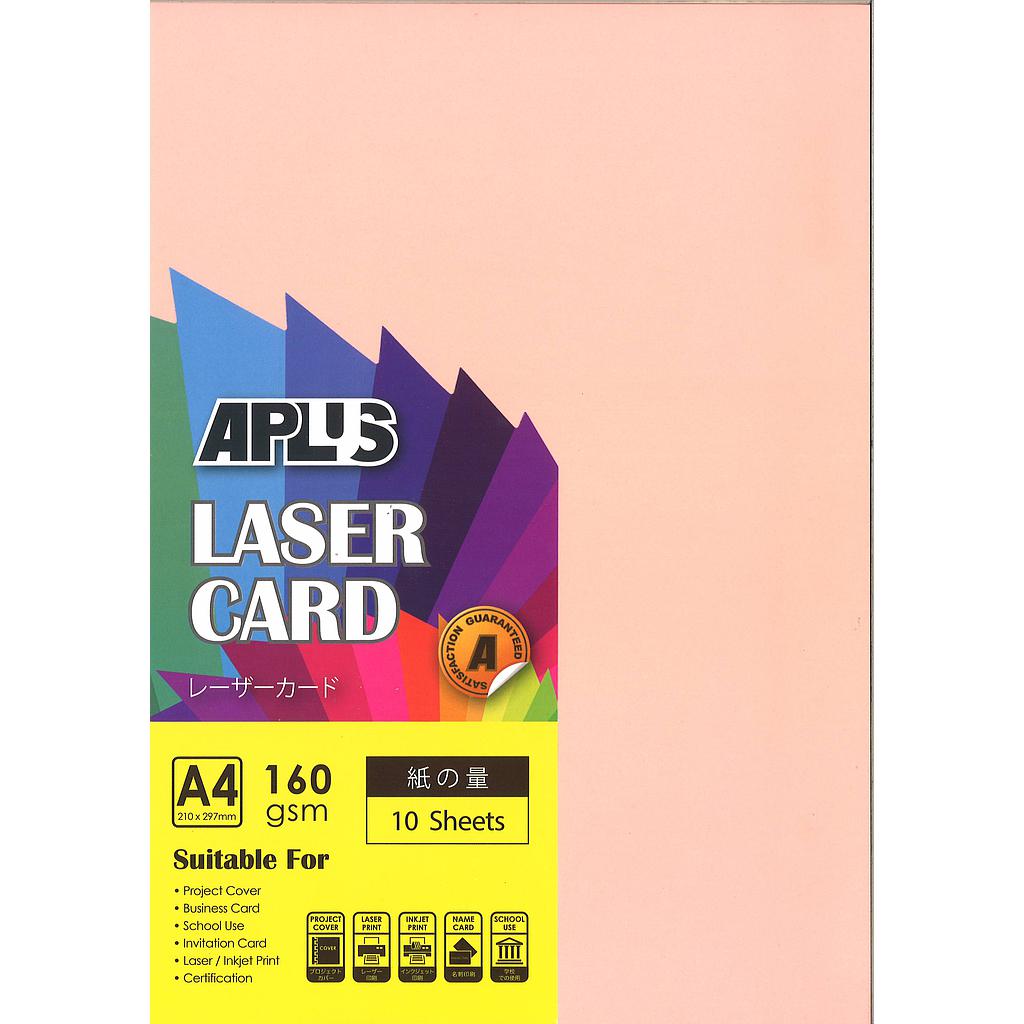 APLUS A4 160GM LASER CARD 10'S - C.PINK (342)