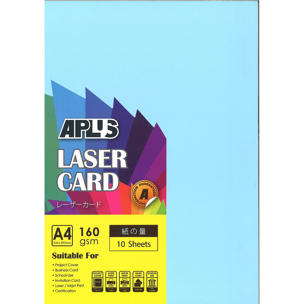 APLUS A4 160GM LASER CARD 10'S - L.BLUE (120) *
