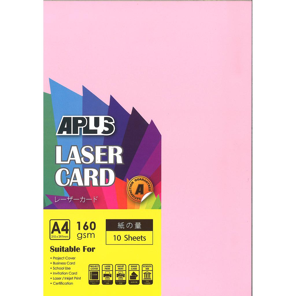 APLUS A4 160GM LASER CARD 10'S - PINK (170) *