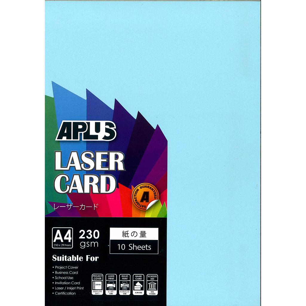 APLUS A4 230GM LASER CARD 10'S - L.BLUE (03) *
