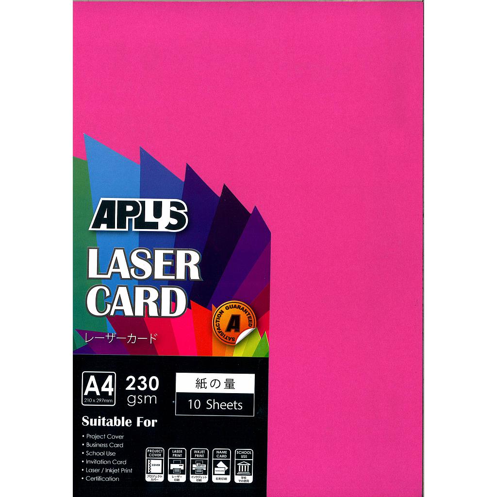 APLUS A4 230GM LASER CARD 10'S - MAGENTA (10) *
