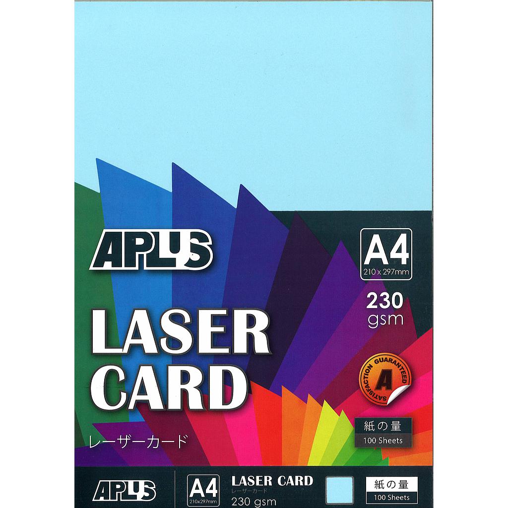 APLUS A4 230GM LASER CARD 100'S - L.BLUE (03) 