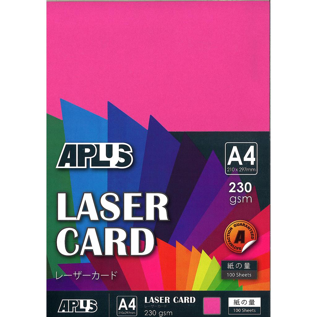 APLUS A4 230GM LASER CARD 100'S - MAGENTA (10) 