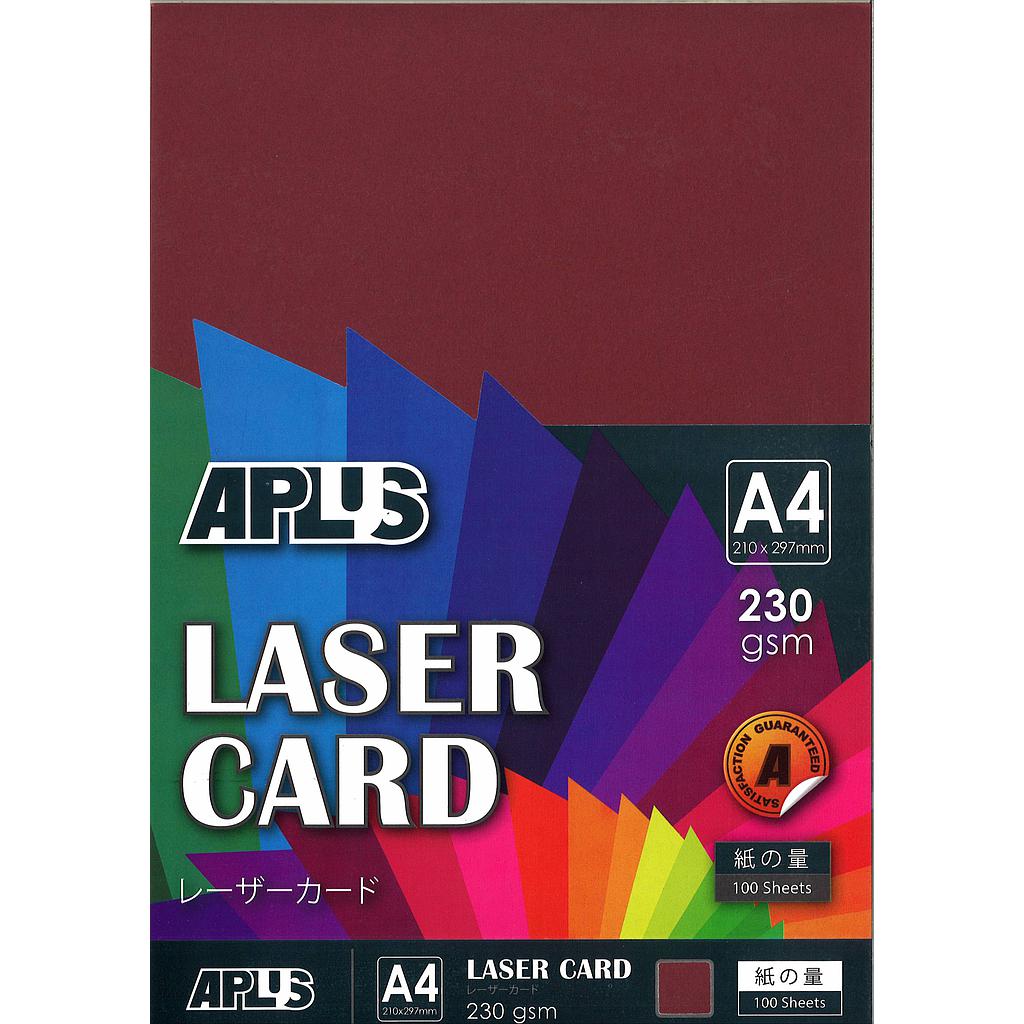 APLUS A4 230GM LASER CARD 100'S - MAROON (12) 