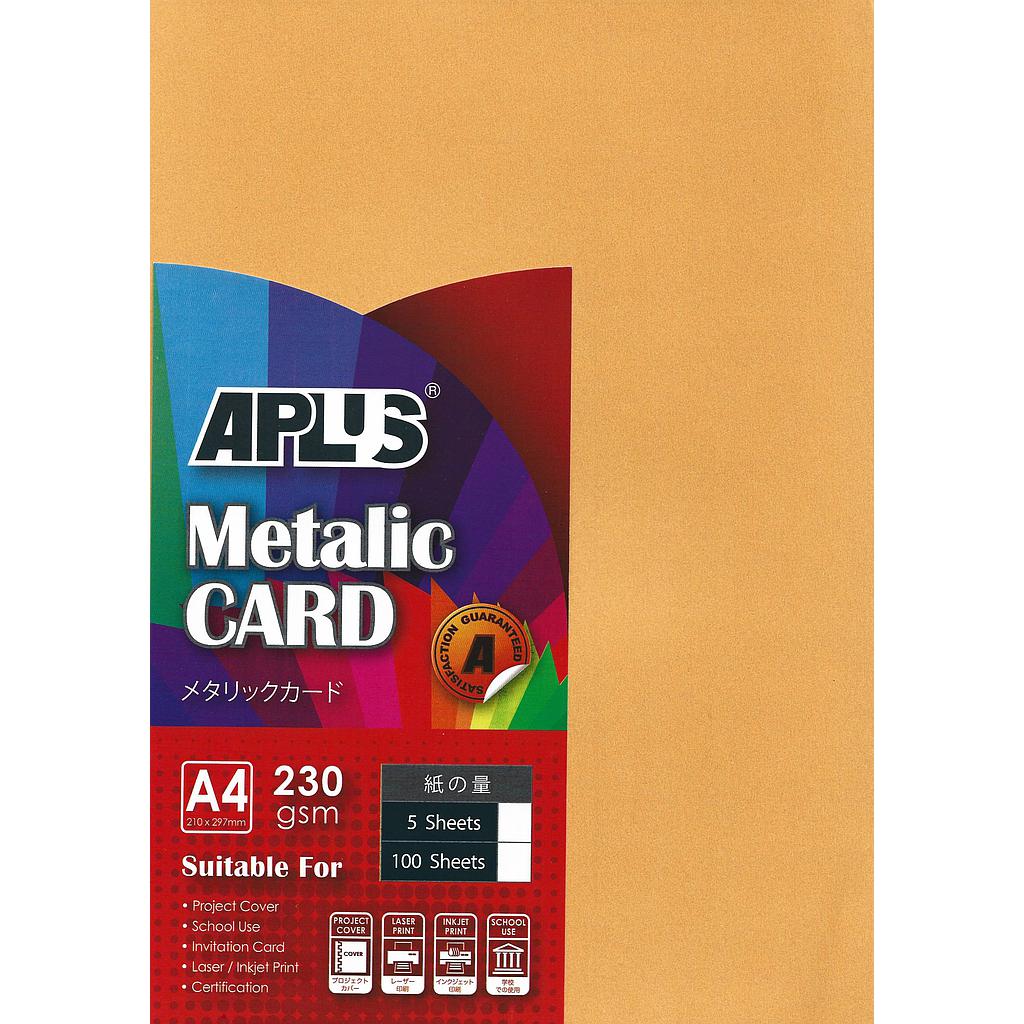 APLUS A4 230GM METALLIC CARD - (14) GOLD 100'S