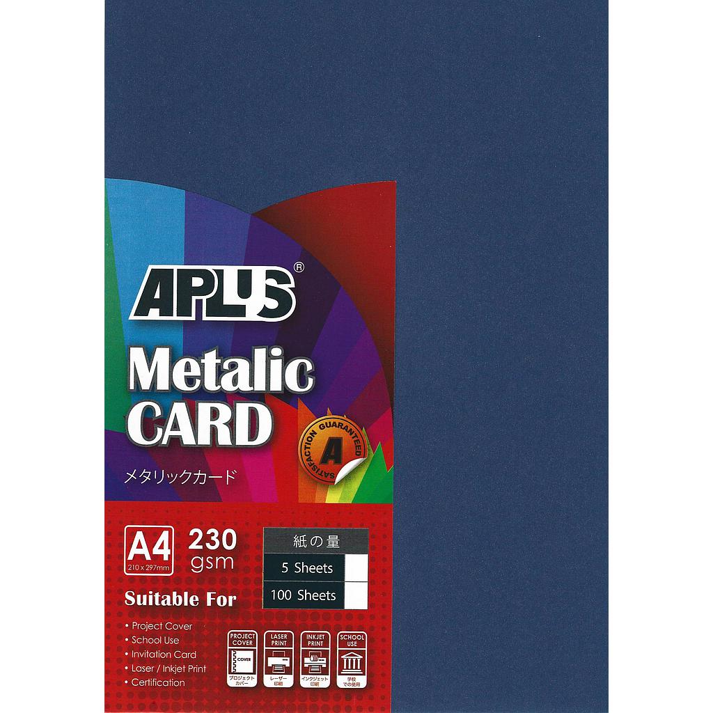 APLUS A4 230GM METALLIC CARD - (11) D.BLUE 5'S *
