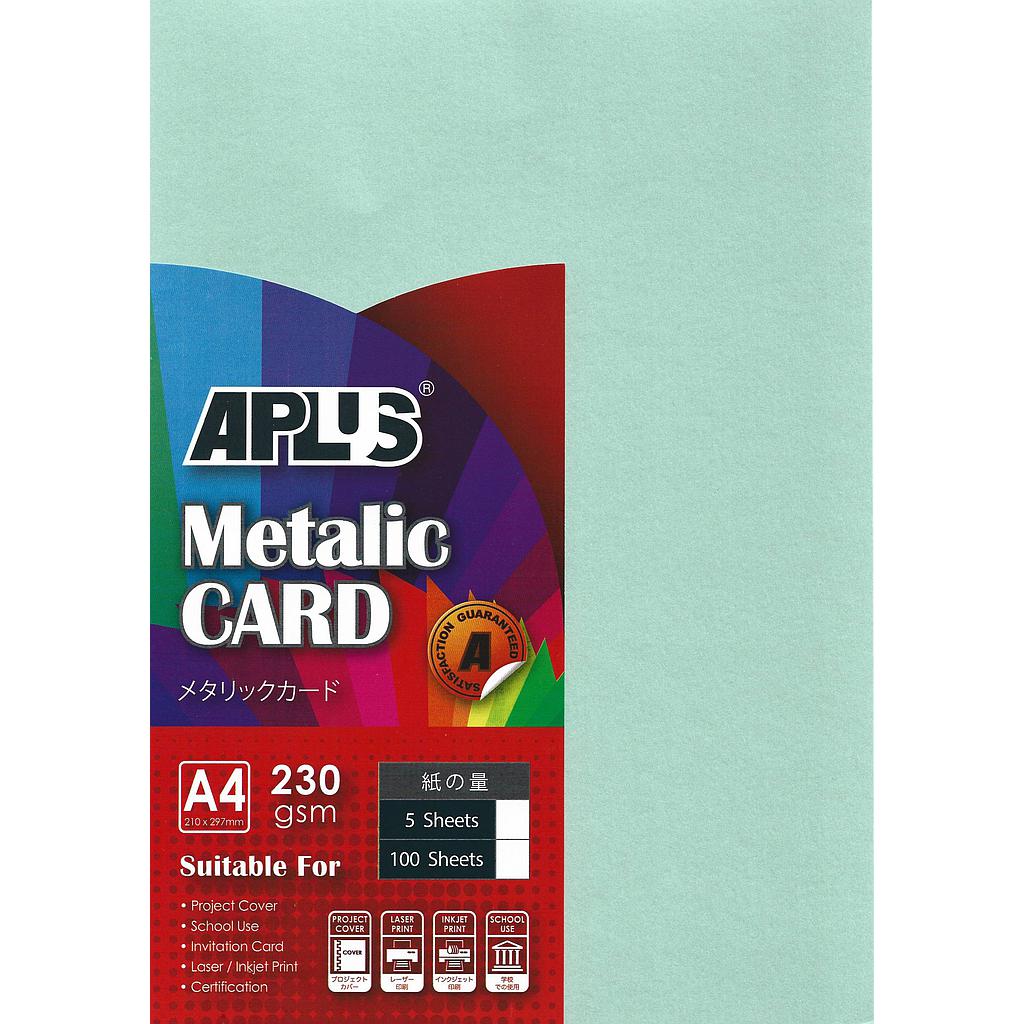 APLUS A4 230GM METALLIC CARD - (09) L.BLUE 5'S *