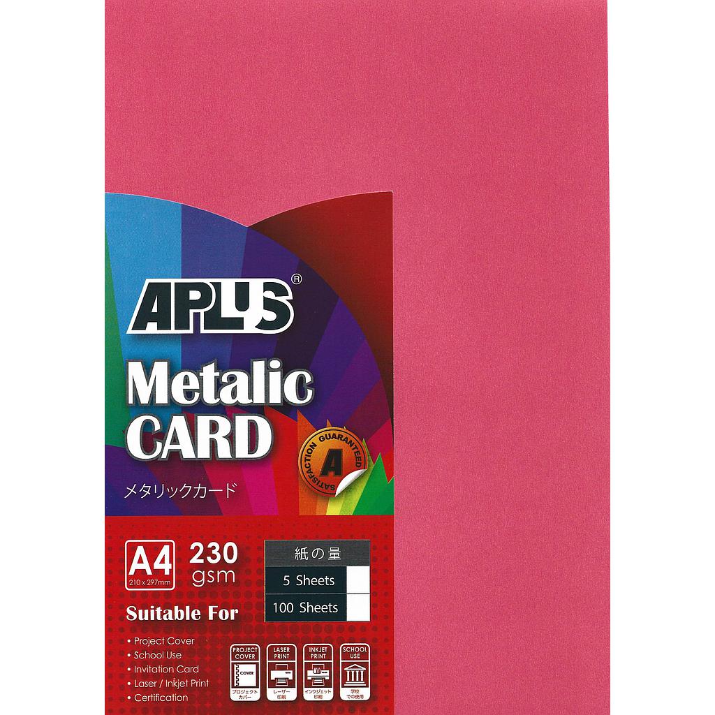 APLUS A4 230GM METALLIC CARD - (05) MAGENTA 5'S *