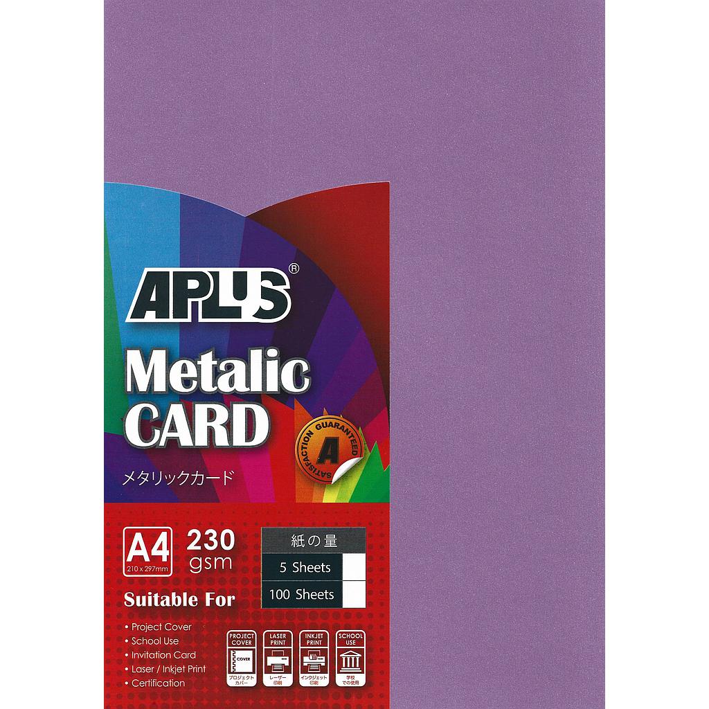 APLUS A4 230GM METALLIC CARD - (08) PURPLE 5'S *