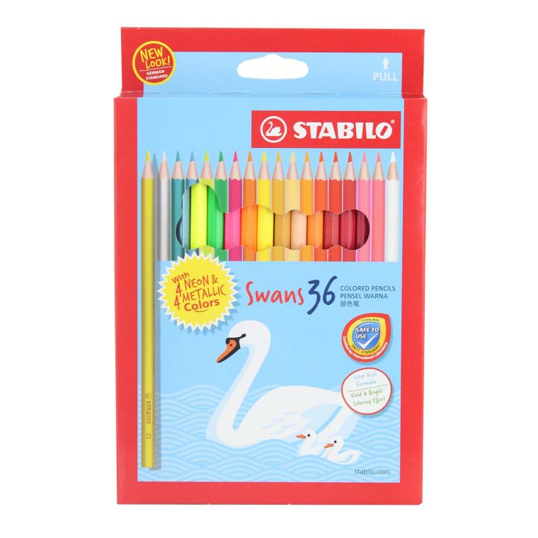 STABILO 1878M 36C NEON &amp; METALLIC COLOUR PENCIL (L) 