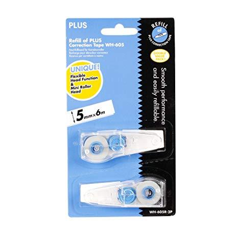 PLUS WH605NR-2P CORRECTION TAPE REFILL 5MM X 6M 