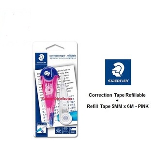 STAEDTLER 62022BKSLO CORRECTION TAPE + REFILL - PINK