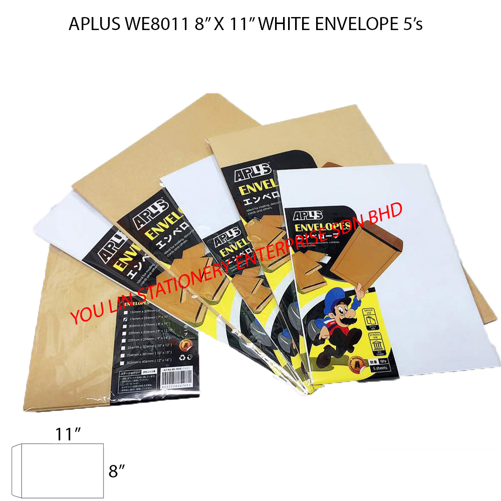 APLUS WE8011 8" X 11" WHITE ENVELOPE 5'S >