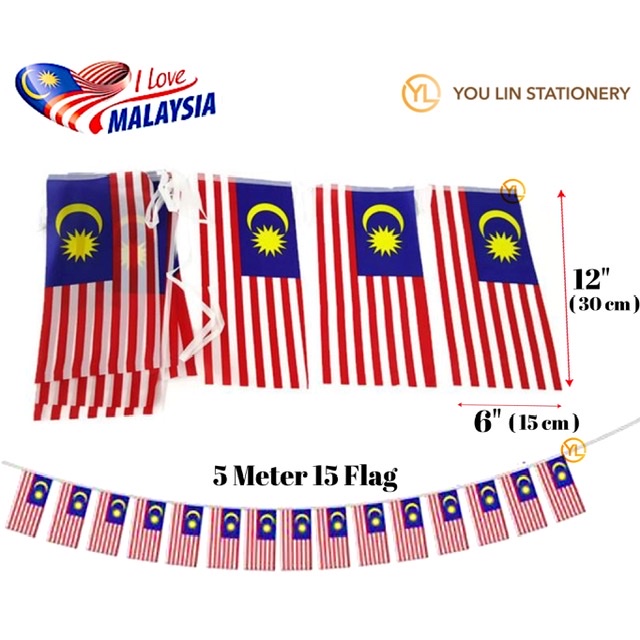 APLUS MALAYSIA BUNCH FLAG - 6'' X 12'' (5M/12FLAG)