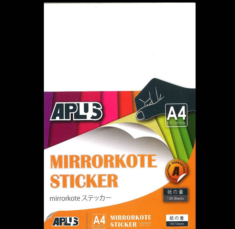 APLUS A4 MIRRORKOTE STICKER 100'S *