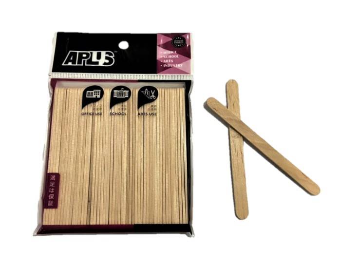 APLUS PINE WOOD STICK 11.4CM 50PCS - PLAIN *