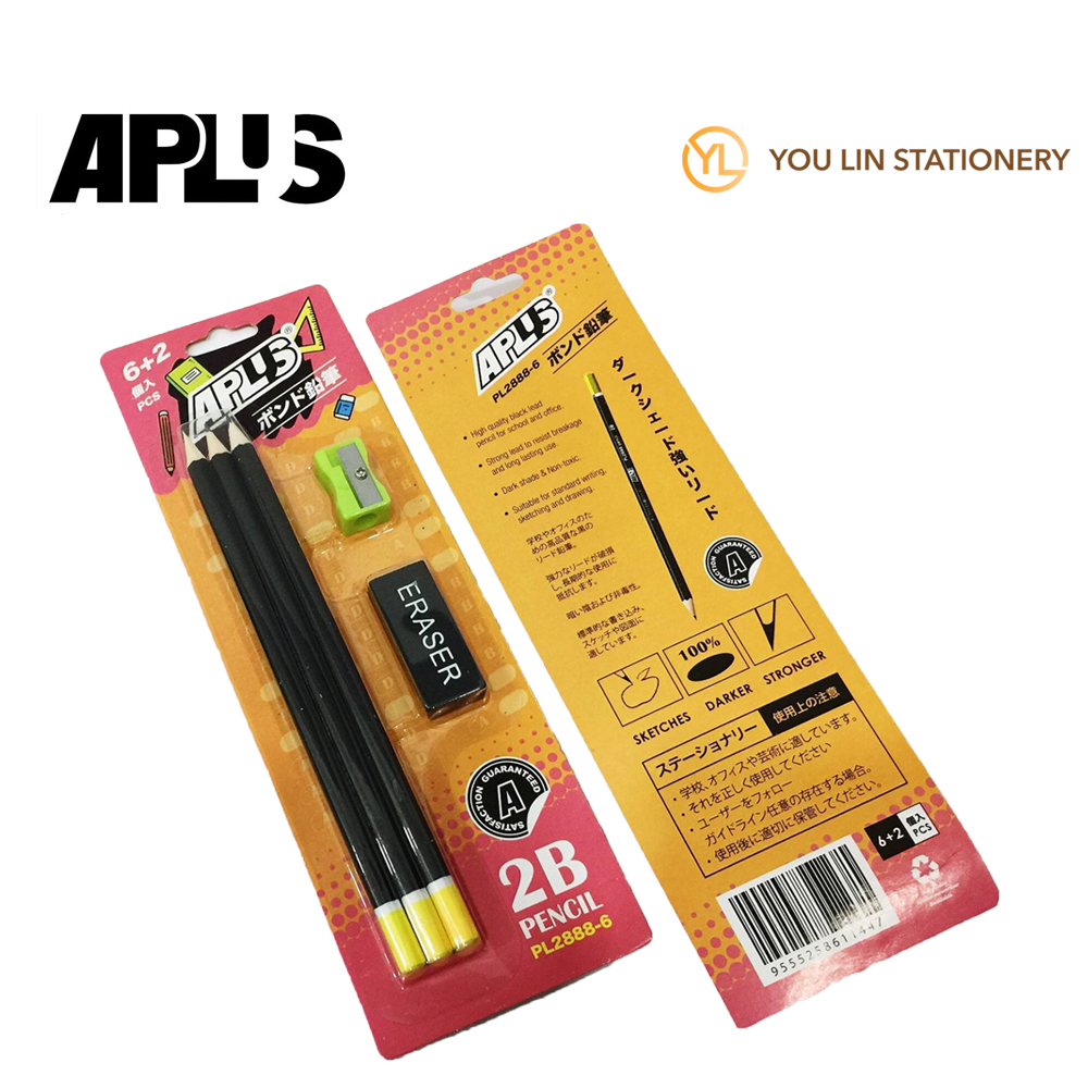 APLUS PL2888-6 2B PENCIL 6'S + SPR + ERA