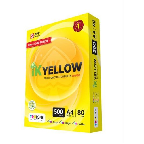 IK YELLOW A4 80GRMS PHOTOSTAT PAPER - 500'S #>