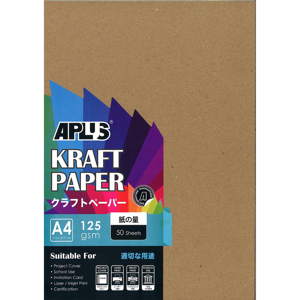 APLUS A4 125050-KP KRAFT PAPER 50'S !!