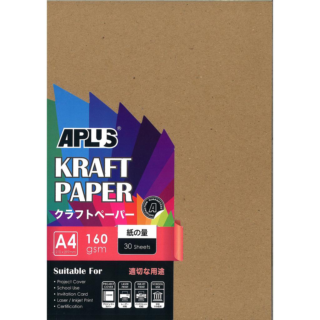 APLUS A4 160030-KP KRAFT PAPER 30'S !!