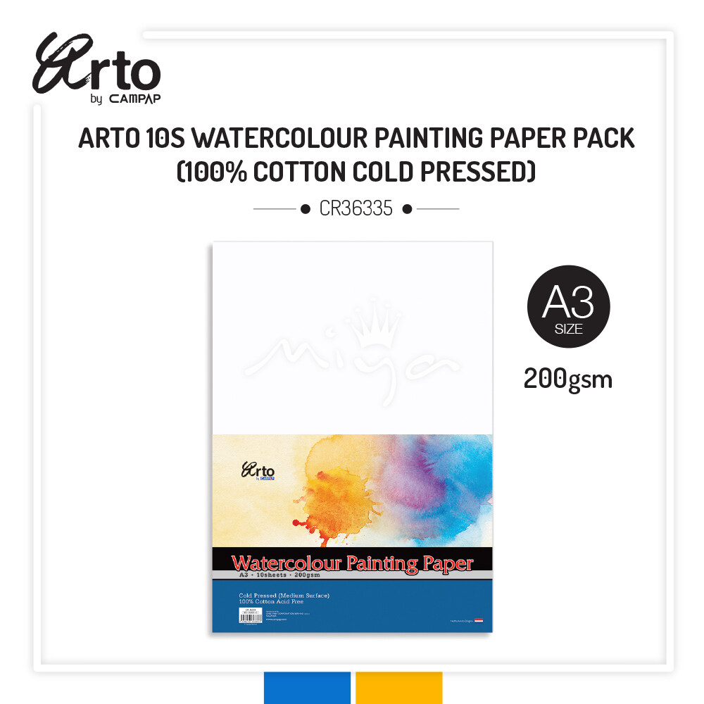ARTO CR36335 A3 200GSM WATERCOLOUR PAPER 10'S 