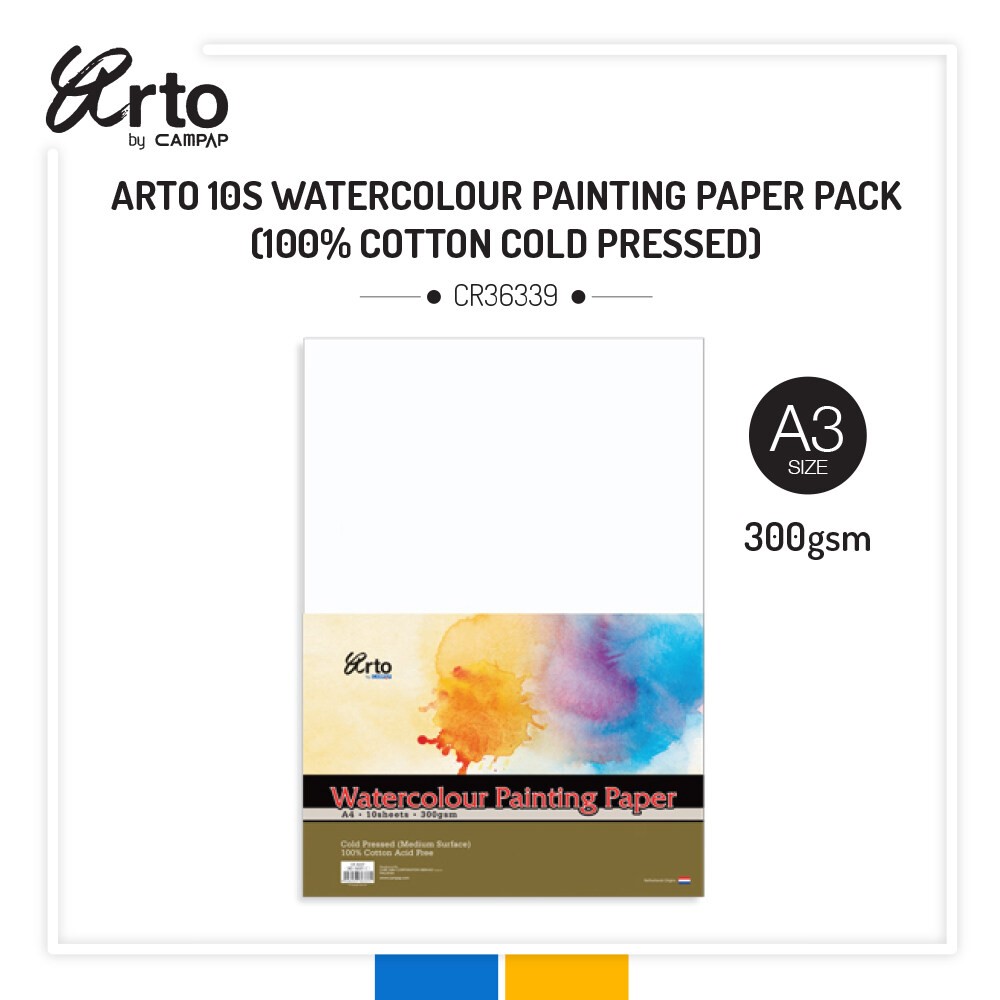 ARTO CR36339 A3 300GSM WATERCOLOUR PAPER 10'S 