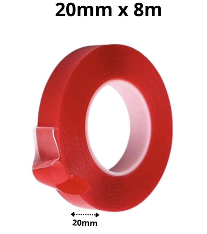 ACRYLIC TAPE CLEAR 20MM X 8M 