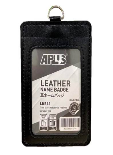 APLUS LNB12 D/SIDED LEATHER NAME BADGE - BLACK *