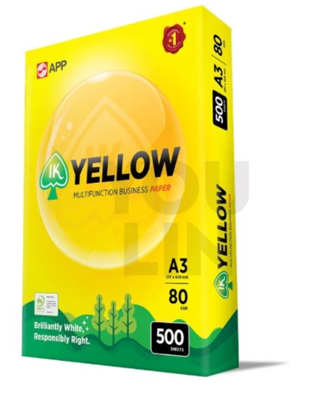 IK YELLOW A3 80GM PHOTOSTAT PAPER 500'S #