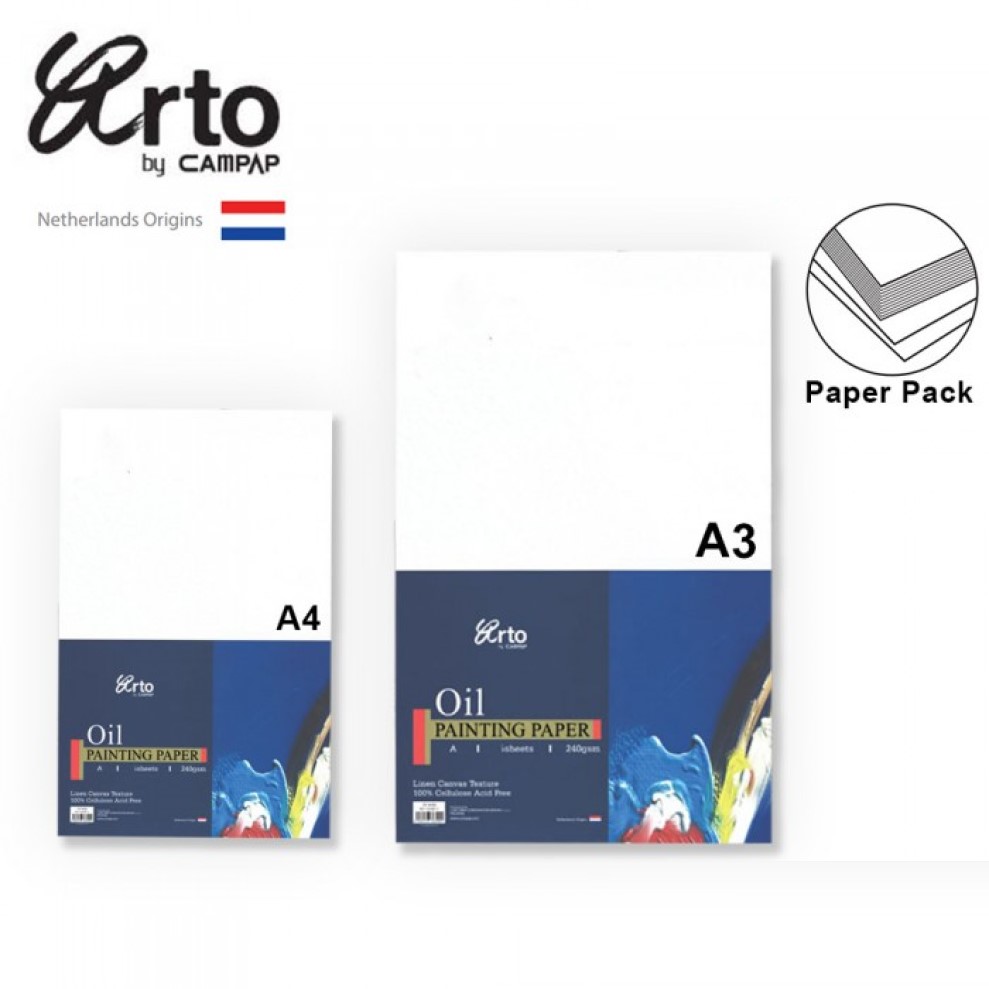 ARTO CR37143 A3 300GSM OIL PAINTING PAPER PAD 10'S #
