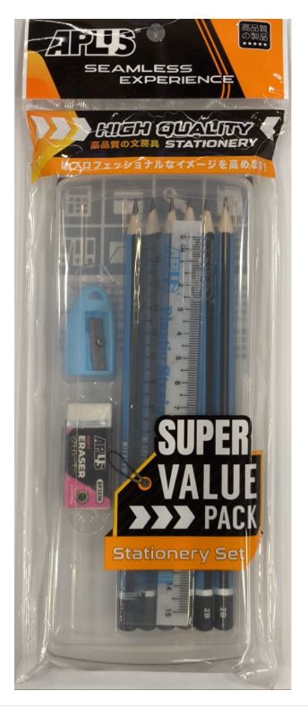 APLUS SS-D STATIONERY SET (PL2100-6'S+ER3230-1'S+PS605-1'S+SR15-1'S+BOX-1'S)