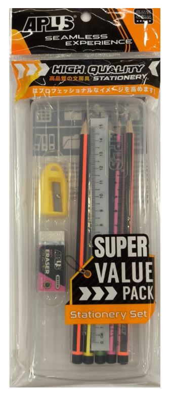 APLUS SS-E STATIONERY SET (PL3000-5'S+ER3230-1'S+PS605-1'S+SR15-1'S+BOX-1'S)