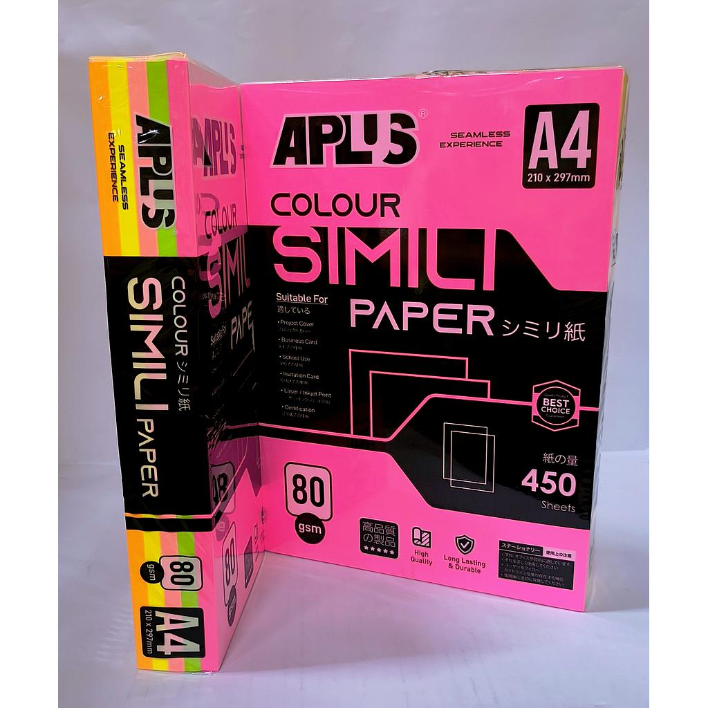 APLUS CS395 A4 80GSM COLOUR PAPER 450'S - CYBER MIX