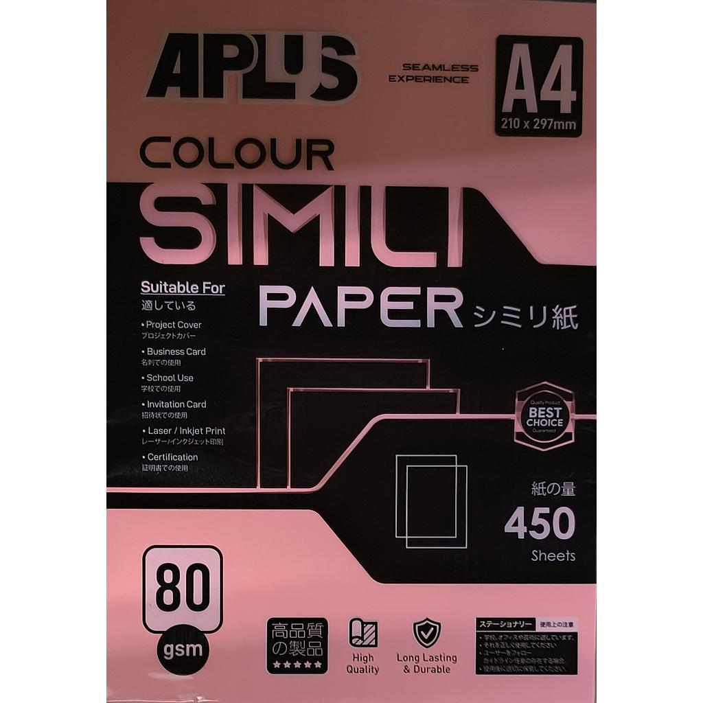 APLUS CS342 A4 80GSM COLOUR PAPER 450'S - CYBER PINK