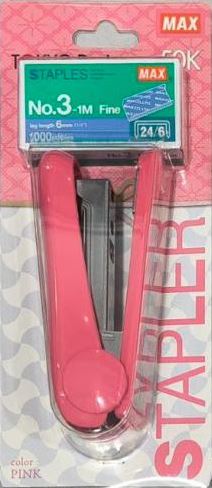MAX HD-50K STAPLER - PINK + STAPLES NO.3-1M