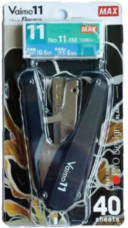 MAX HD11-FNLK(BLACK) STAPLER+NO.11-1M