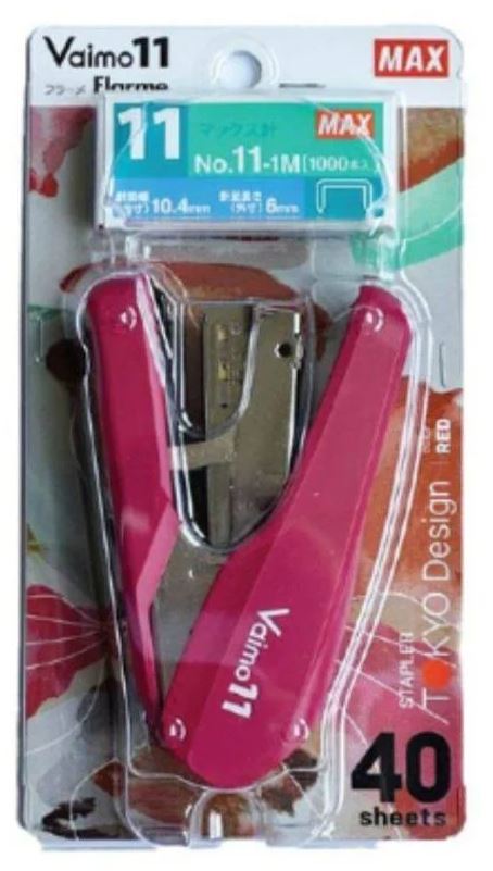 MAX HD11-FNLK(RED) STAPLER+NO.11-1M